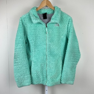 The North Face Girls Mint Green Fuzzy Plush‎ Full Zip Jacket Size XL 18